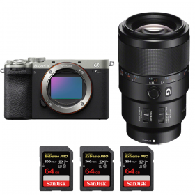 Sony A7C II Silver + FE 90mm f/2.8 Macro G OSS + 3 SanDisk 64GB Extreme PRO UHS-II SDXC 300 MB/s-2