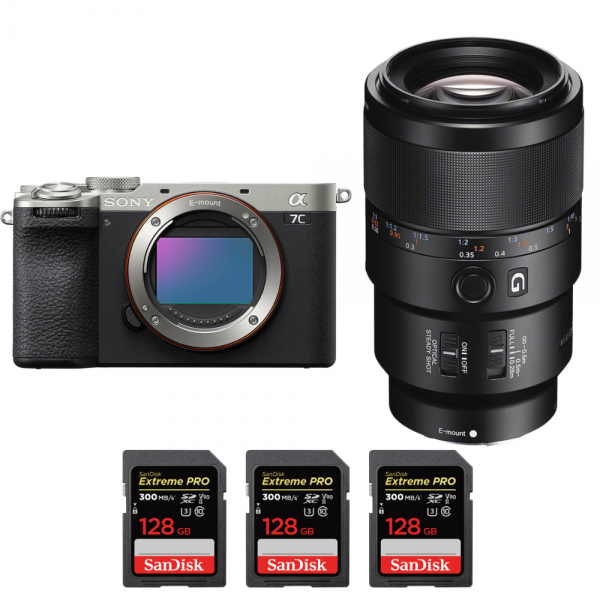 Sony A7C II Plata + FE 90mm f/2.8 Macro G OSS + 3 SanDisk 128GB Extreme PRO UHS-II SDXC 300 MB/s-2