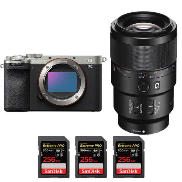 Sony A7C II Silver + FE 90mm f/2.8 Macro G OSS + 3 SanDisk 256GB Extreme PRO UHS-II SDXC 300 MB/s-2