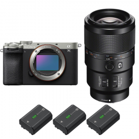 Sony A7C II Silver + FE 90mm f/2.8 Macro G OSS + 3 Sony NP-FZ100-2