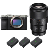 Sony A7C II Silver + FE 90mm f/2.8 Macro G OSS + 3 Sony NP-FZ100-2