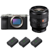 Sony A7C II Silver + FE 50mm f/1.4 GM + 3 Sony NP-FZ100-2