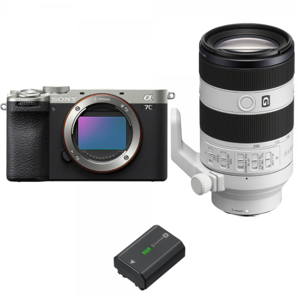Sony A7C II Silver + FE 70-200mm f/4 Macro G OSS II + 1 Sony NP-FZ100-2