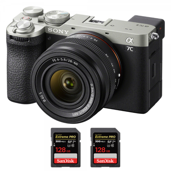 Sony A7C II Silver + FE 28-60mm f/4-5.6 + 2 SanDisk 128GB Extreme PRO UHS-II SDXC 300 MB/s-2