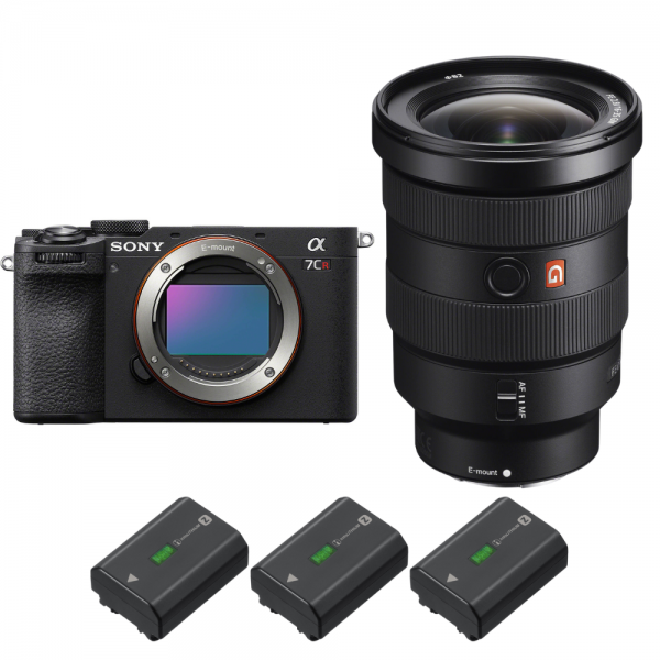 Sony A7CR Noir + FE 16-35mm f/2.8 GM + 3 Sony NP-FZ100-2
