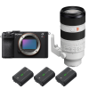 Sony A7CR Noir + FE 70-200mm f/2.8 GM OSS II + 3 Sony NP-FZ100-2