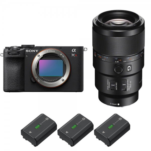 Sony A7CR Noir + FE 90mm f/2.8 Macro G OSS + 3 Sony NP-FZ100-2