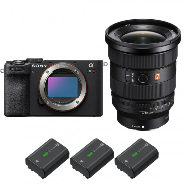 Sony A7CR Black + FE 16-35mm f/2.8 GM II + 3 Sony NP-FZ100-2