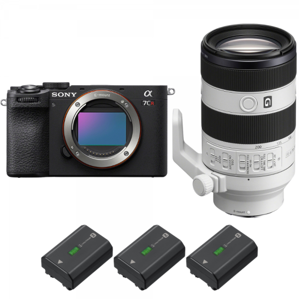 Sony A7CR Noir + FE 70-200mm f/4 Macro G OSS II + 3 Sony NP-FZ100-2