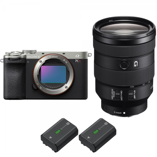 Sony A7CR Silver + FE 24-105mm f/4 G OSS + 2 Sony NP-FZ100-2