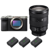 Sony A7CR Plata + FE 24-105mm f/4 G OSS + 3 Sony NP-FZ100-2