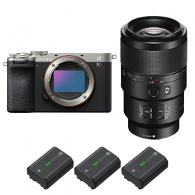 Sony A7CR Silver + FE 90mm f/2.8 Macro G OSS + 3 Sony NP-FZ100-2