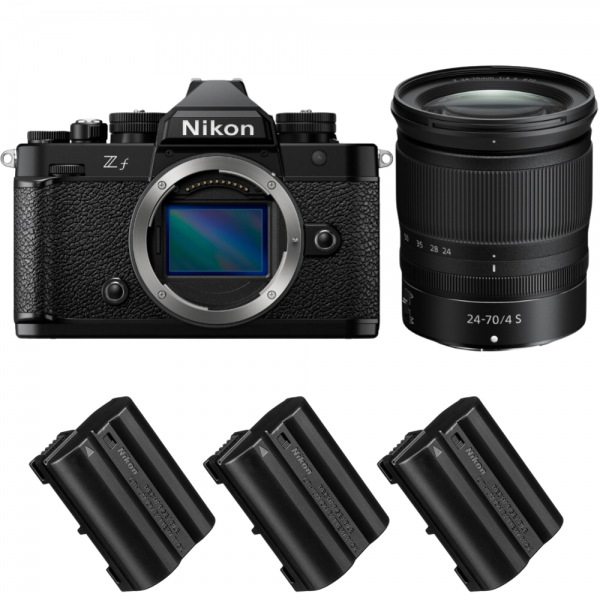 Nikon Zf + Z 24-70mm f/4 S + 3 Nikon EN-EL15C-1