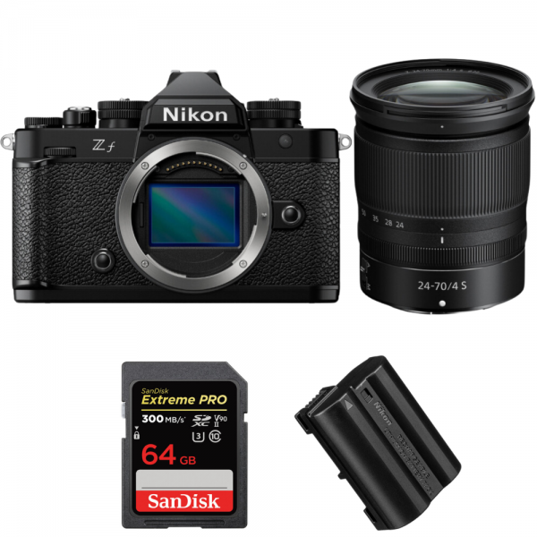 Nikon Zf + Z 24-70mm f/4 S + 1 SanDisk 64GB Extreme PRO UHS-II SDXC 300 MB/s + 1 Nikon EN-EL15C-1