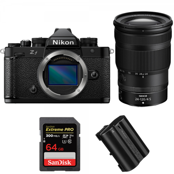 Nikon Zf + 24-120mm f/4 S + 1 SanDisk 64GB Extreme PRO UHS-II SDXC 300 MB/s + 1 Nikon EN-EL15C-1