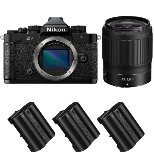 Nikon Zf + 35mm f/1.8 S + 3 Nikon EN-EL15C-1