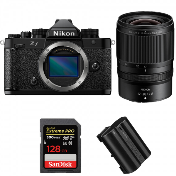 Nikon Zf + 17-28mm f/2.8 + 1 SanDisk 128GB Extreme PRO UHS-II SDXC 300 MB/s + 1 Nikon EN-EL15C-1