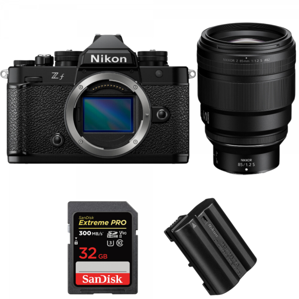 Nikon Zf + 85mm f/1.2 S + 1 SanDisk 32GB Extreme PRO UHS-II SDXC 300 MB/s + 1 Nikon EN-EL15C-1