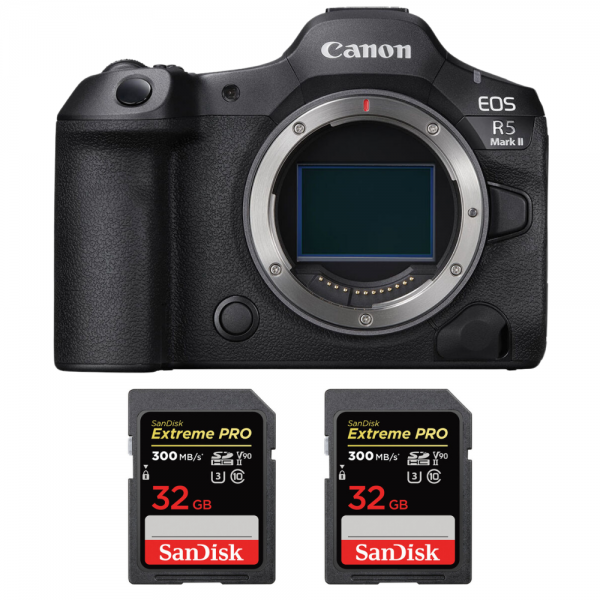 Canon EOS R5 Mark II + 2 SanDisk 32GB Extreme PRO UHS-II SDXC 300 MB/s-1