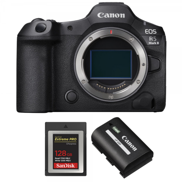 Canon EOS R5 Mark II + 1 SanDisk 128GB Extreme PRO CFexpress Type B + 1 Canon LP-E6P-1