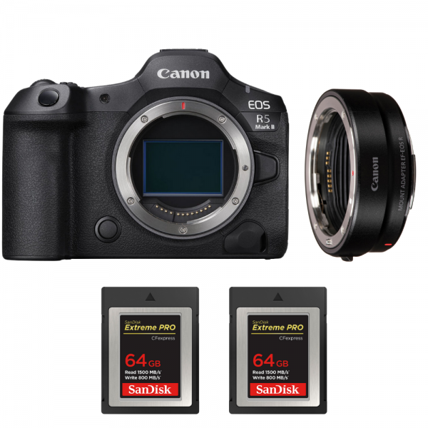 Canon EOS R5 Mark II + EF-EOS R + 2 SanDisk 64GB Extreme PRO CFexpress Type B-1
