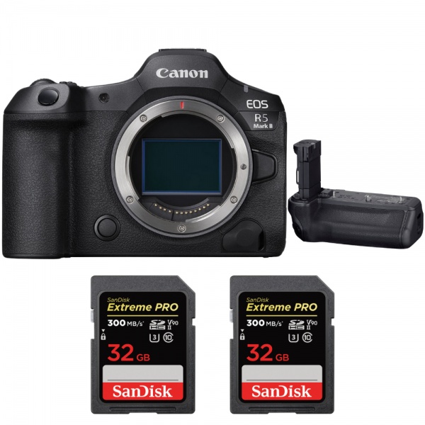 Canon EOS R5 Mark II + Canon BG-R20 + 2 SanDisk 32GB Extreme PRO UHS-II SDXC 300 MB/s-1