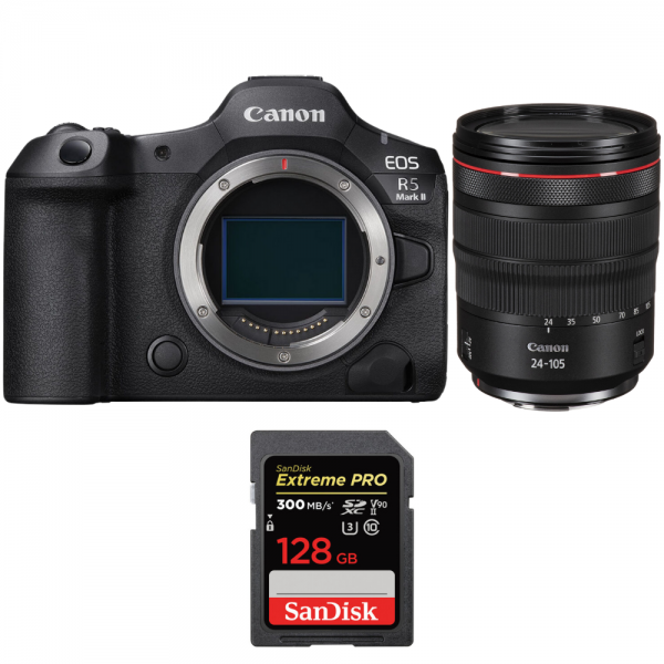 Canon EOS R5 Mark II + RF 24-105mm f/4 L IS USM + 1 SanDisk 128GB Extreme PRO UHS-II SDXC 300 MB/s-1