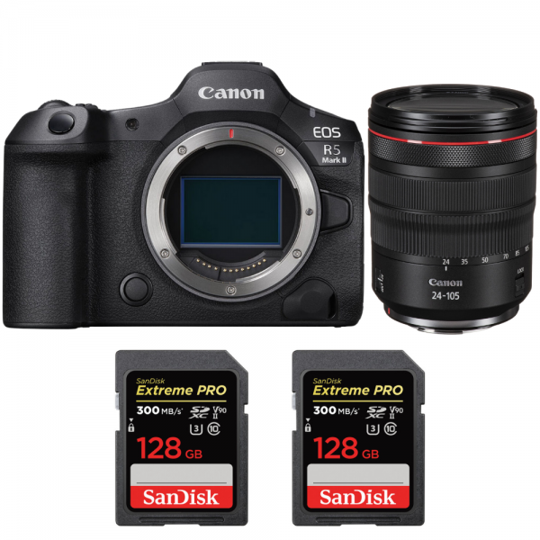 Canon EOS R5 Mark II + RF 24-105mm f/4 L IS USM + 2 SanDisk 128GB Extreme PRO UHS-II SDXC 300 MB/s-1