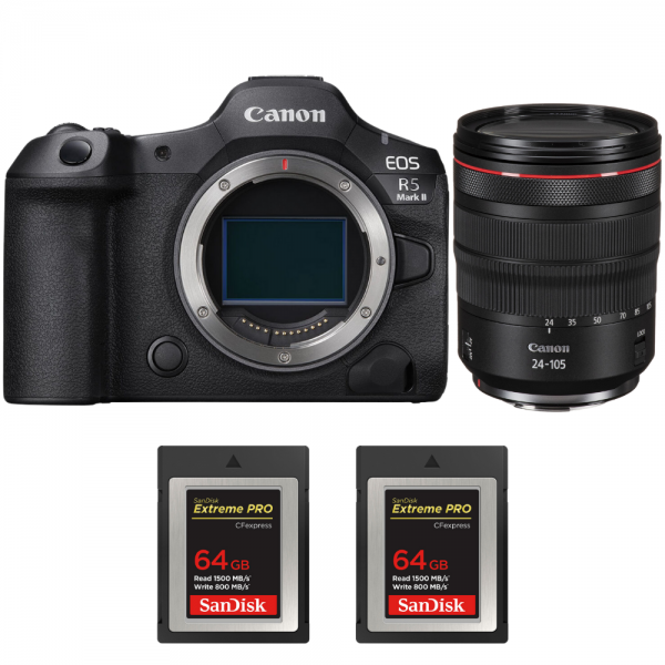Canon EOS R5 Mark II + RF 24-105mm f/4 L IS USM + 2 SanDisk 64GB Extreme PRO CFexpress Type B-1