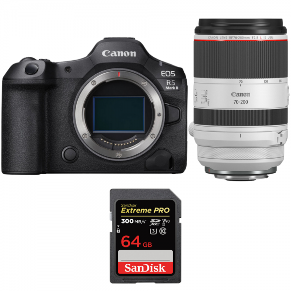 Canon EOS R5 Mark II + RF 70-200mm f/2.8 L IS USM + 1 SanDisk 64GB Extreme PRO UHS-II SDXC 300 MB/s-1