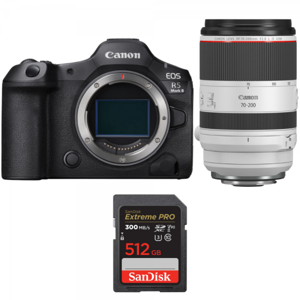 Canon EOS R5 Mark II + RF 70-200mm f/2.8 L IS USM + 1 SanDisk 512GB Extreme PRO UHS-II SDXC 300 MB/s-1