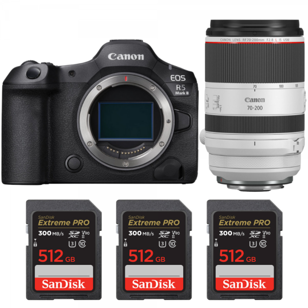 Canon EOS R5 Mark II + RF 70-200mm f/2.8 L IS USM + 3 SanDisk 512GB Extreme PRO UHS-II SDXC 300 MB/s-1