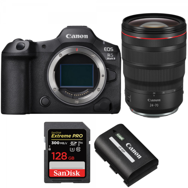Canon EOS R5 Mark II + RF 24-70mm f/2.8 L IS USM + 1 SanDisk 128GB Extreme PRO UHS-II SDXC 300 MB/s + 1 Canon LP-E6P-1