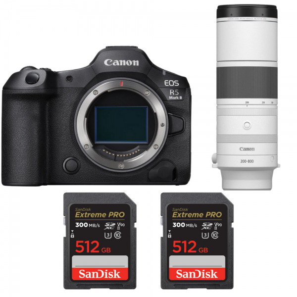 Canon EOS R5 Mark II + RF 200-800mm f/6.3-9 IS USM + 2 SanDisk 512GB Extreme PRO UHS-II SDXC 300 MB/s-1