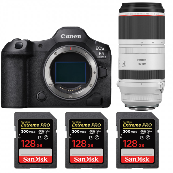 Canon EOS R5 Mark II + RF 100-500mm f/4.5-7.1 L IS USM + 3 SanDisk 128GB Extreme PRO UHS-II SDXC 300 MB/s-1