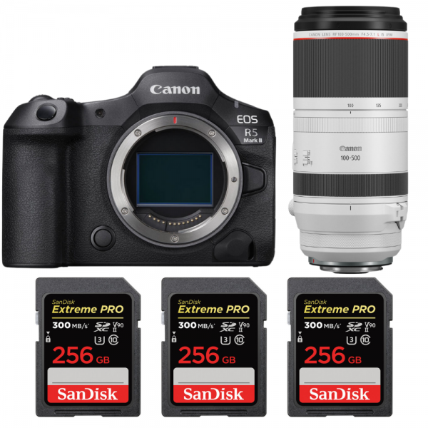 Canon EOS R5 Mark II + RF 100-500mm f/4.5-7.1 L IS USM + 3 SanDisk 256GB Extreme PRO UHS-II SDXC 300 MB/s-1