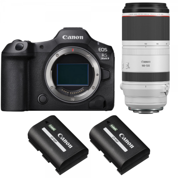 Canon EOS R5 Mark II + RF 100-500mm f/4.5-7.1 L IS USM + 2 Canon LP-E6P-1