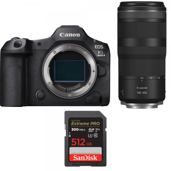 Canon EOS R5 Mark II + RF 100-400mm f/5.6-8 IS USM + 1 SanDisk 512GB Extreme PRO UHS-II SDXC 300 MB/s-1