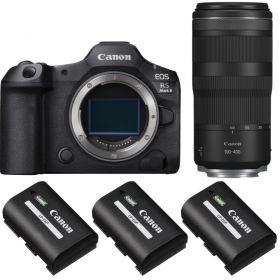 Canon EOS R5 Mark II + RF 100-400mm f/5.6-8 IS USM + 3 Canon LP-E6P-1