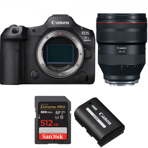 Canon EOS R5 Mark II + RF 28-70mm f/2 L USM + 1 SanDisk 512GB Extreme PRO UHS-II SDXC 300 MB/s + 1 Canon LP-E6P-1