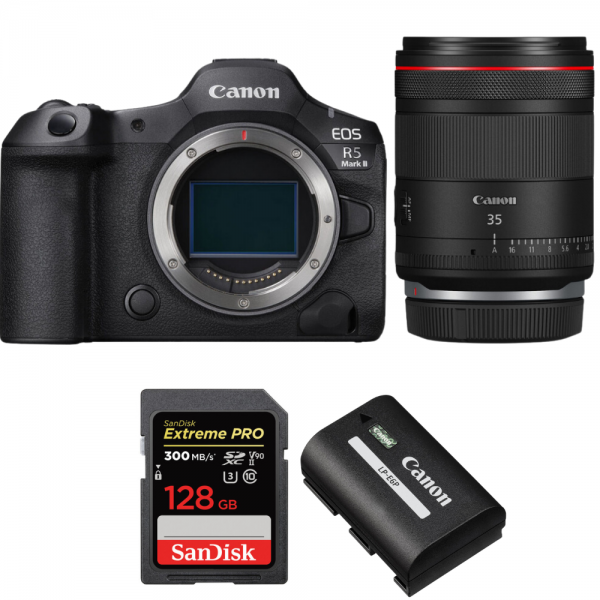 Canon EOS R5 Mark II + RF 35mm f/1.4 L VCM + 1 SanDisk 128GB Extreme PRO UHS-II SDXC 300 MB/s + 1 Canon LP-E6P-1