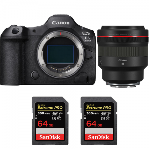 Canon EOS R5 Mark II + RF 85mm f/1.2 L USM + 2 SanDisk 64GB Extreme PRO UHS-II SDXC 300 MB/s-1