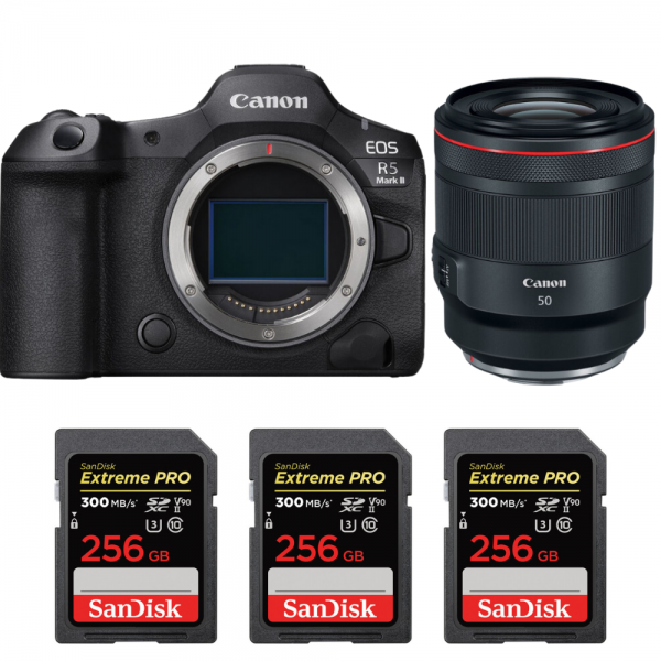 Canon EOS R5 Mark II + RF 50mm f/1.2 L USM + 3 SanDisk 256GB Extreme PRO UHS-II SDXC 300 MB/s-1
