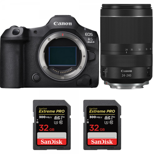 Canon EOS R5 Mark II + RF 24-240mm f/4-6.3 IS USM + 2 SanDisk 32GB Extreme PRO UHS-II SDXC 300 MB/s-1