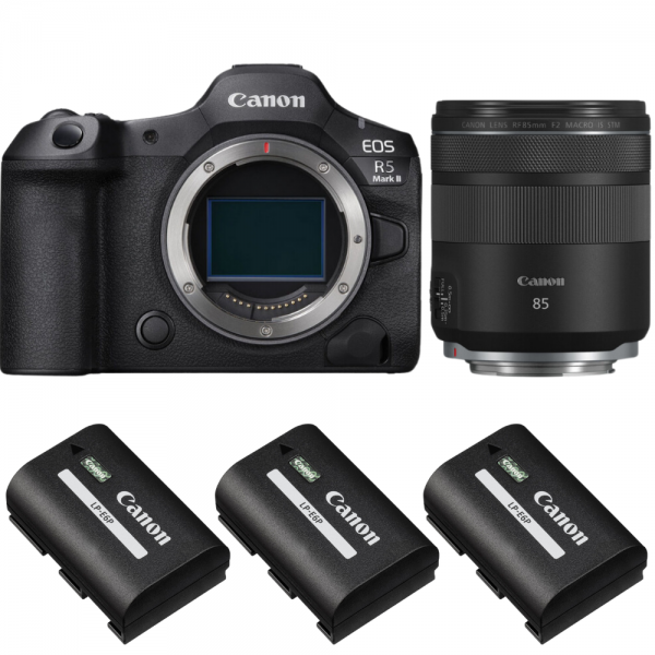 Canon EOS R5 Mark II + RF 85mm f/2 Macro IS STM + 3 Canon LP-E6P-1