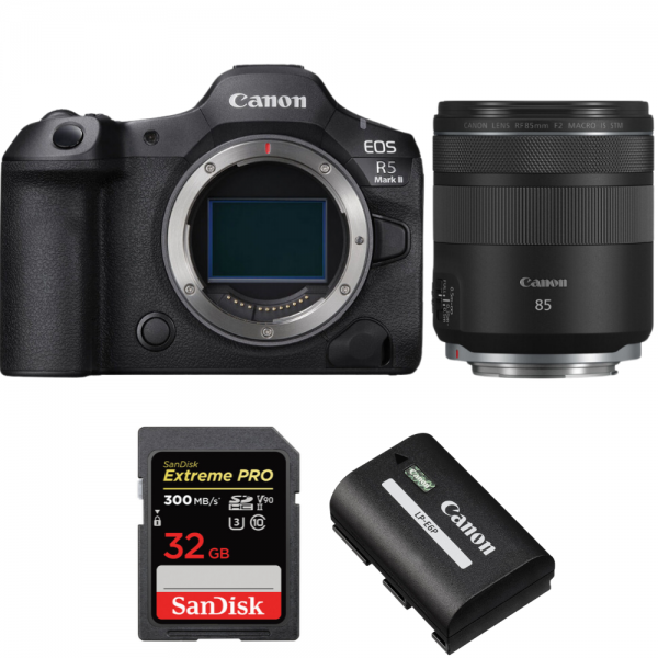 Canon EOS R5 Mark II + RF 85mm f/2 Macro IS STM + 1 SanDisk 32GB Extreme PRO UHS-II SDXC 300 MB/s + 1 Canon LP-E6P-1