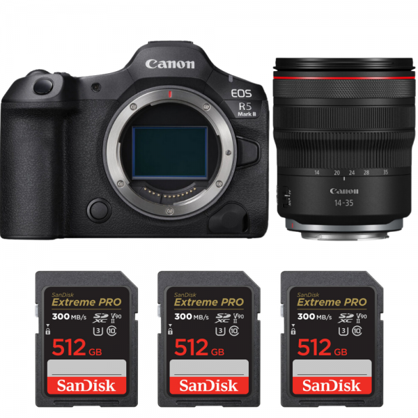 Canon EOS R5 Mark II + RF 14-35mm f/4 L IS USM + 3 SanDisk 512GB Extreme PRO UHS-II SDXC 300 MB/s-1