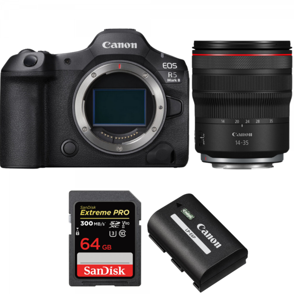 Canon EOS R5 Mark II + RF 14-35mm f/4 L IS USM + 1 SanDisk 64GB Extreme PRO UHS-II SDXC 300 MB/s + 1 Canon LP-E6P-1