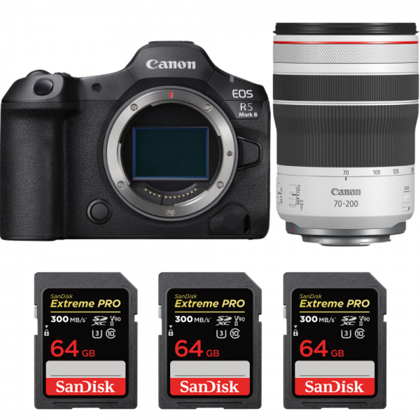 Canon EOS R5 Mark II + RF 70-200mm f/4 L IS USM + 3 SanDisk 64GB Extreme PRO UHS-II SDXC 300 MB/s-1