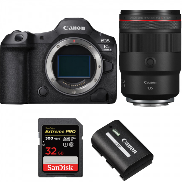 Canon EOS R5 Mark II + RF 135mm f/1.8 L IS USM + 1 SanDisk 32GB Extreme PRO UHS-II SDXC 300 MB/s + 1 Canon LP-E6P-1